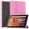 Funda protectora para tablet con función de encendido y apagado automático, incompatible con TCL Nokia – Rosa brillante