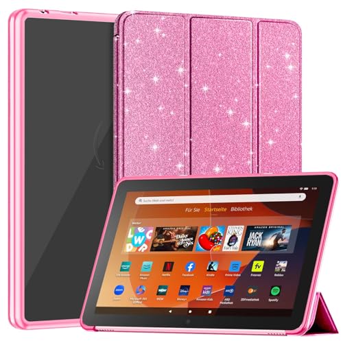 Image of Sanyetral Tablet Protective Case with Auto Wake /Sleep Function, Incompatible with TCL Nokia -Glitter Pink