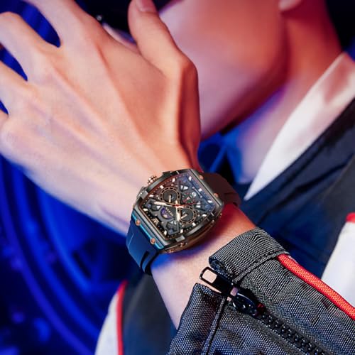 OLEVS Mens Watches Stylish Chronograph Waterproof Luminous Silicon Strap Multifunction Watches for Men Business White Men Wrist Watch3