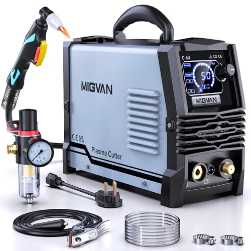 50Amps Plasma Cutter, Large LED Screen Display, MIGVAN