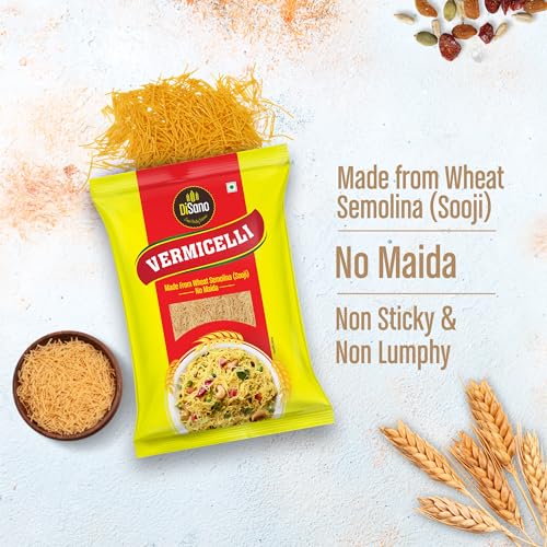 Image of DISANO Wheat Vermicelli,No Maida,850 Gram - Cholesterol Free,unflavored (Pack of 3)