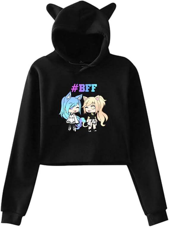 Gacha Life Hoodie Cat Ear Teen Hooded Printed Hoodie Sweatshirt Casual Fashion Design For Youth Girls Black Amazon Ca Clothing Shoes Accessories