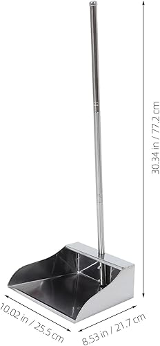Miniatura 9 de Recogedor de pie resistente con mango largo vertical para interiores y exteriores, suministros de limpieza para vestíbulo, garaje, hogar y patio,