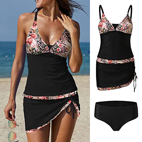 Bathing Suit For Women Sexy Block Pieces Swimsuits Push Up Waisted Strappy Swimwear Side Slit String Bathing Suits #TOP3