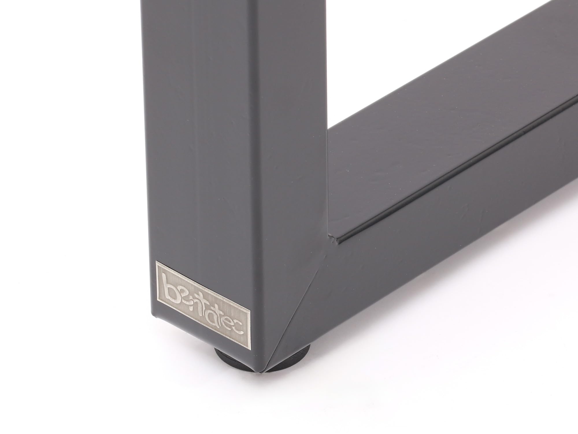 Bentatec Bankgestell Sitzbank Bank Stuhl Esstisch Sitzecke Metall DIY Gestell Gartenbank (2er-Set, Schwarz matt RAL 9005)