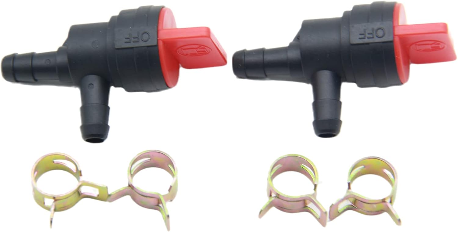 Fuel Efficiency Maximized: Pack of 2-1/4" 90 Degree Fuel Shut Off Valve Replacement for Tecumseh Engines 698181, 494539, 697944, and 35857