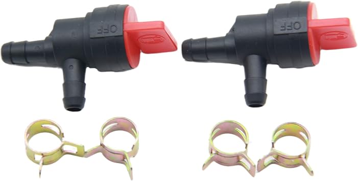 Fuel Efficiency Maximized Pack of 2-1/4" 90 Degree Fuel Shut Off Valve Replacement for Tecumseh Engines 698181, 494539, 697944, and 35857