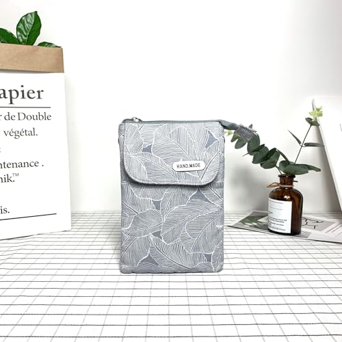 dogmoon Handytasche Zum Umhängen, Handy Umhängetasche Damen, Leichte Crossbody Umhängetasche, Handy Tasche Damen Multifunktionale Damen Handytasche Mit Schultergurt für Alltag Schule Einkauf (Grau)