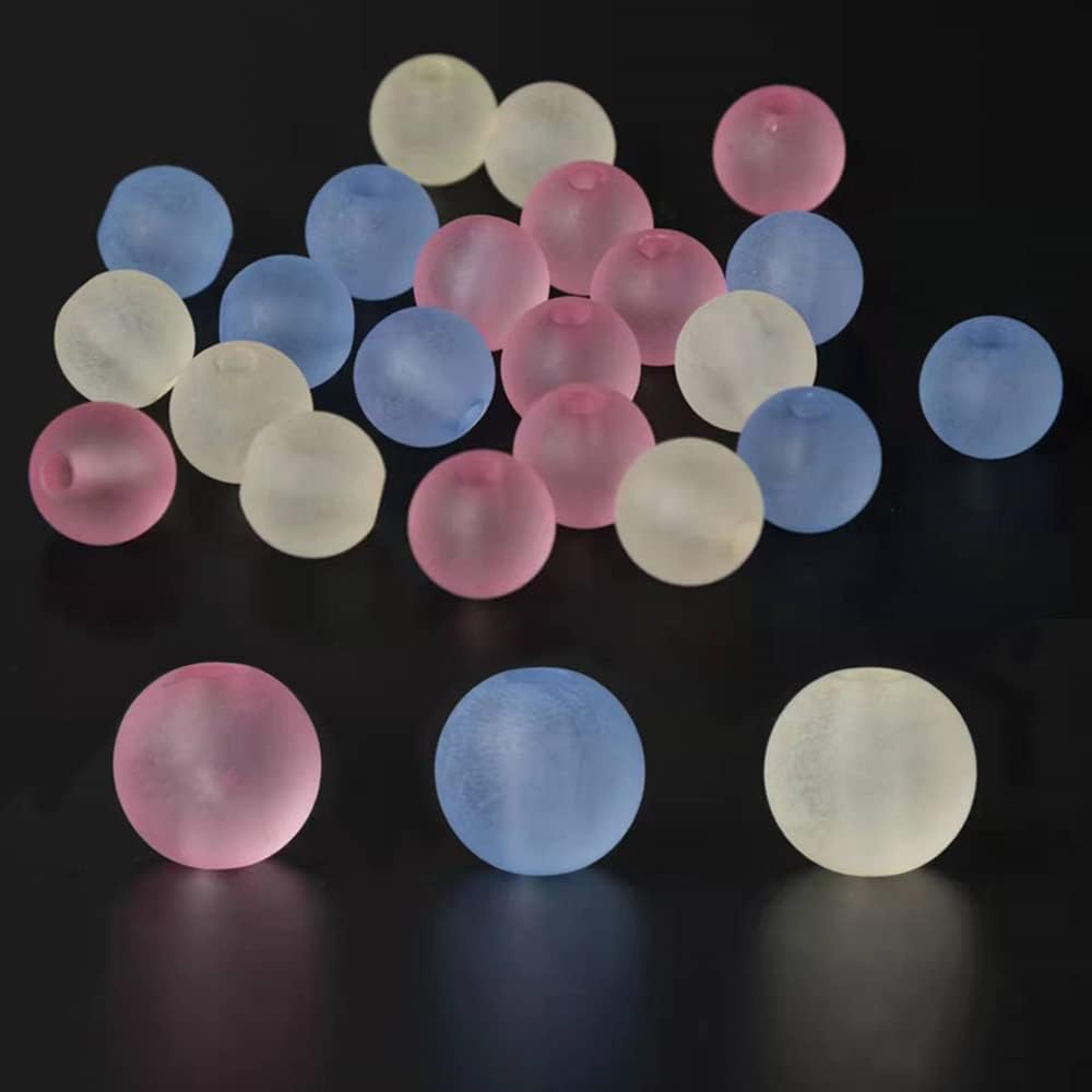 Metulip 120 PCS Frosted Acrylic Beads 16mm Round Beads Pink Blue Light Yellow Loose Space Bead for Crafts Making Home Decoration Crafts DIY (Pack of 2)