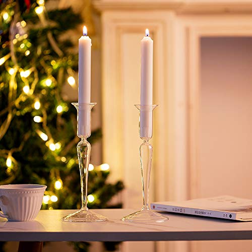 Sziqiqi 4er-Set (1 Satz) Kerzenständer aus Glas, Kerzenhalter mit minimalistischem Stil, Kerzenständer für Wohnzimmer Esstisch, Hochzeit Party Tischdekoration Kerzenständer (Groß) - Image 5