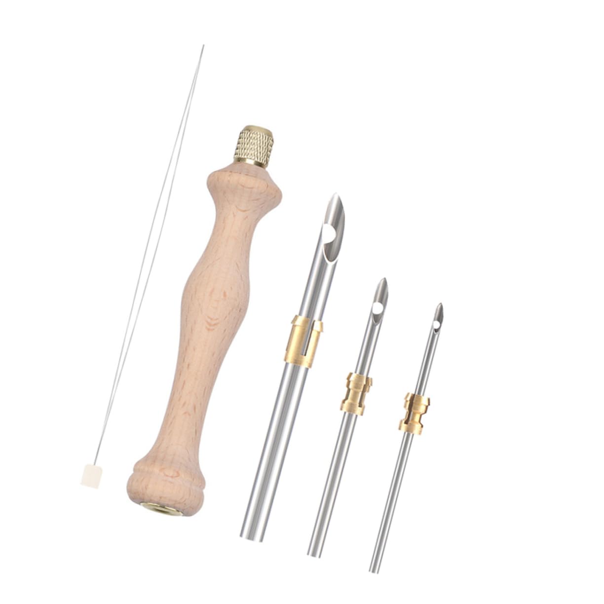 Gogogmee 1set Punch Needle Tool Embroidery Kit Poking Embroidery Punching Needles Adjustable Punch Needle Wooden Tool Adjustable Punch Kit Needle Kit Stitching Punch Needle Metal