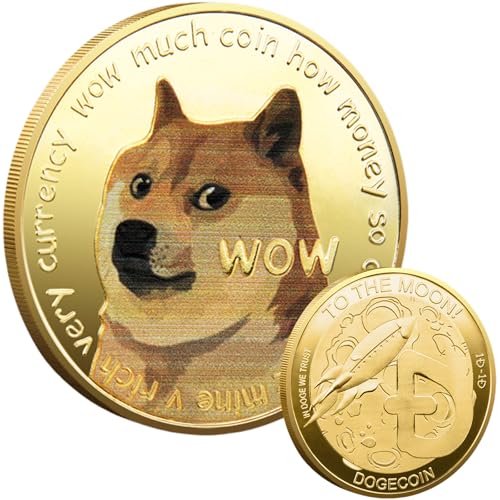 Dogecoin Commemorative Coin – New Edition Gold-Plated Physical Crypto Coin, Limited Edition Collectible Doge Coin for Collectors and Gifts Doge Challenge Coin