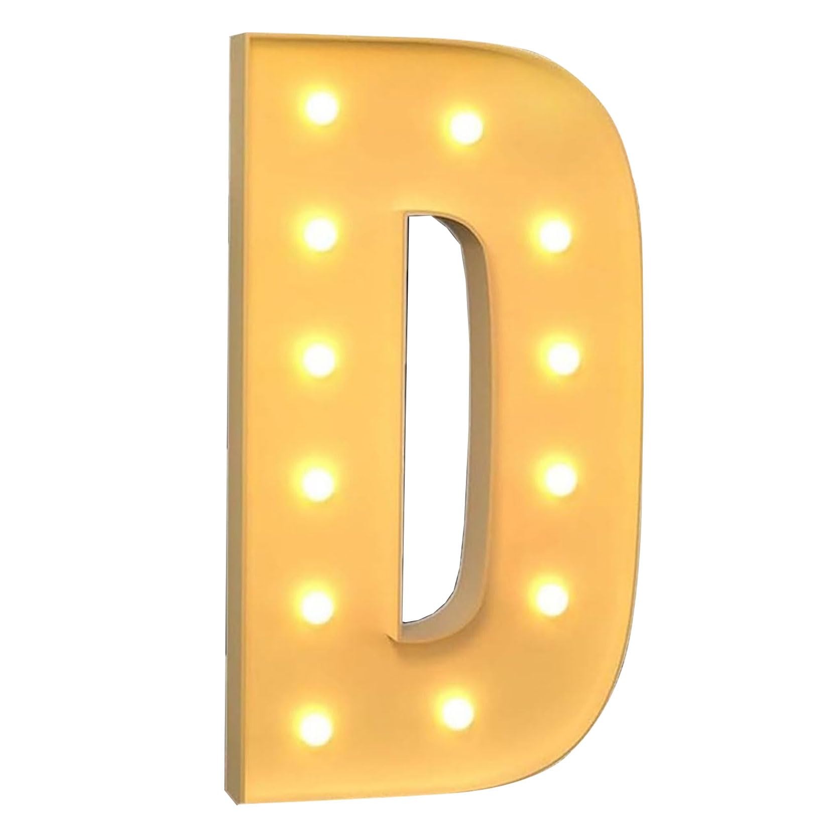 Letra D decorativa grande de 120 cm con luz LED, letras de mosaico para globos para cumpleaños, bodas, fiestas, día de San Valentín