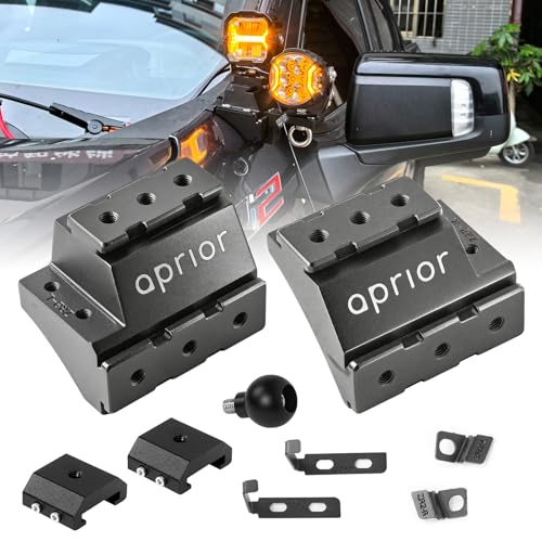 Upgraded Quick Release Dual A-Pillar Light Mounts for Chevrolet Silverado ZR2 2020-2026 Non-Destructive Installation, Modular Brackets for Offroad LED Pod Lights & Ditch Lights(No Drilling)