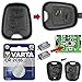 Auto Schlüssel Funk Fernbedienung 1x Gehäuse + 2X Mikrotaster + 1x CR2016 Batterie kompatibel für Citroen C1 C2 C3 Peugeot 107 Toyota Aygo