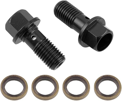 Miniatura 6 de Zcargel - Tornillo de montaje de manguera de combustible, tornillo de freno de motocicleta de metal M10x1.0.984 in, adaptador de montaje de línea de