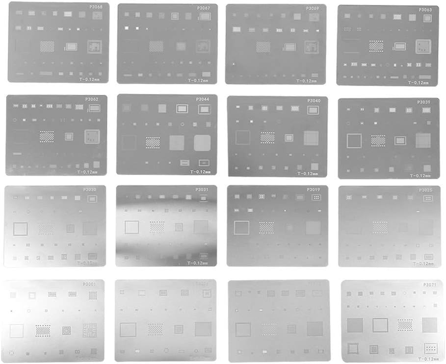 16pcs IC Chip BGA Reballing Stencil Kits Solder Template for iPhone