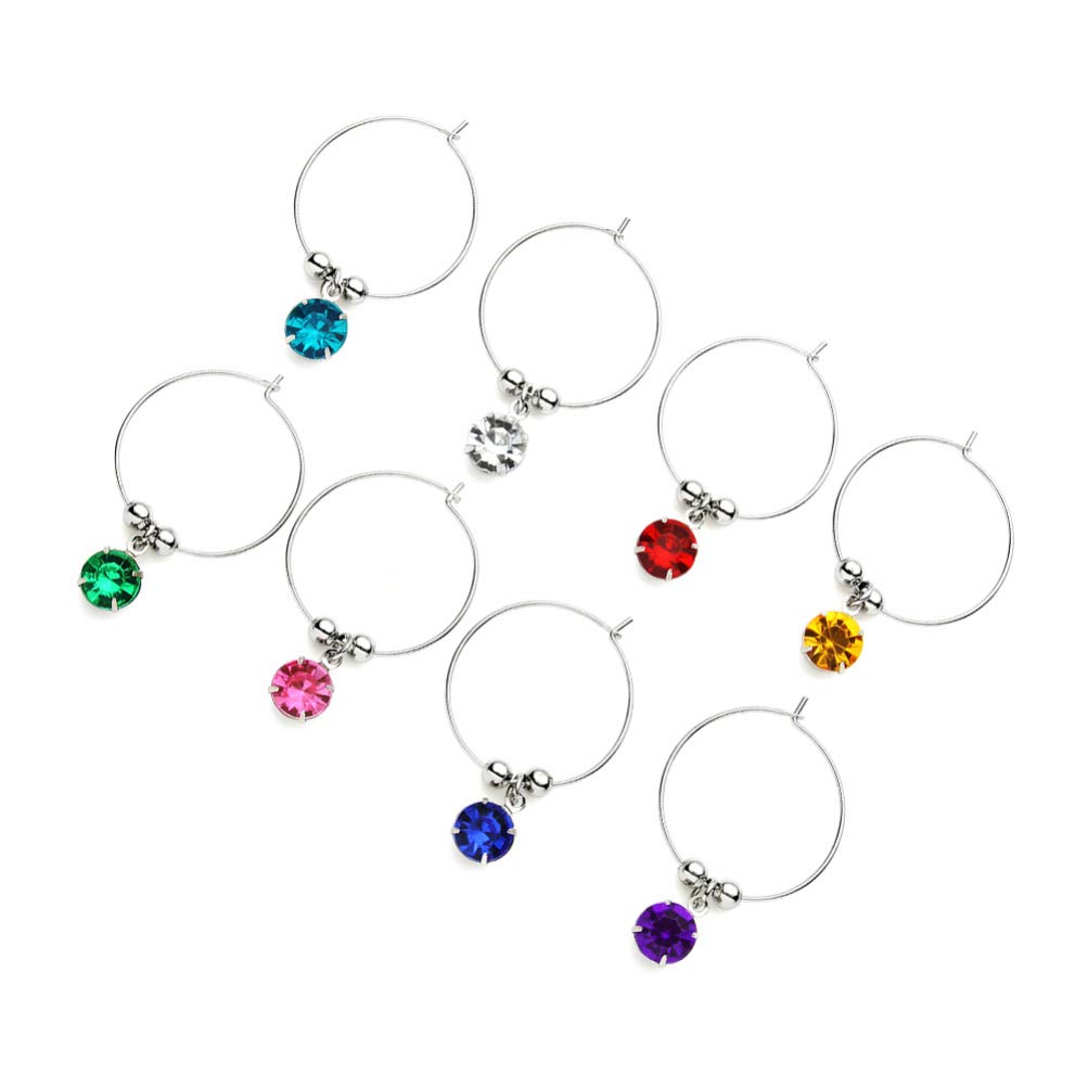 Amazon｜BESTOMZ 8個のワイングラスチャームダイヤモンドワイングラス 