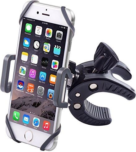 Universal Bike Phone Mount Bicycle Holder, Adjustable, Shock Absorbent Rubber Grips, 360° Rotation, Easy Access, For iPhone, iPod, Smartphone,iOS Android, GPS, Camera