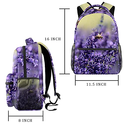 Sac à dos ordinateur portable violet grande capacité avec fermeture éclair
