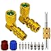 VOTNMIC R12 to R134A AC Retrofit Fitting Adapter Kit, Brass R12 R22 to R134A High/Low Fitting Port Retrofit 1/4’’ to 7/16