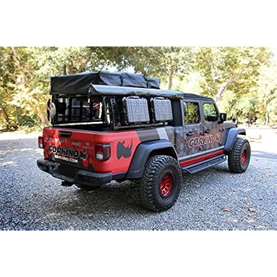 Go Rhino Awning Bracket Kit | Mild Steel, Textured Black | 5950040T | Fits The Cross Bar System of Go Rhino SRM Series Roof Racks, CEROS Roof Racks or XRS Overlanding Xtreme Racks