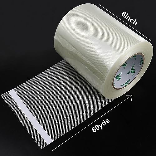 Image of BOMEI PACK Wide Strapping Tape 6Inch, Heavy Duty Reinforced Packing Tape, Fiberglass Filament Tape 60yds 5.5Mil