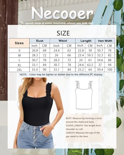 Necooer Ladies Lace Camisole Top Y2K Solid Basic Out Top Sleeveless Cute Ladies Ribbed Black Top(S,Black) - Image 5