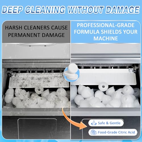 Image of Ice Machine Cleaner Tablets Descaler 36 Pack, Countertop Ice Maker Cleaner Tablets, Nickel Safe, Effective Remove Hard Water & Mineral Buildup for Countertop, Nugget Ice Makers,Crystal Clear Ice