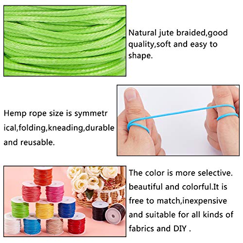 Ph Pandahall 12 Colors 11 Yards/Roll 2Mm Waxed Polyester Cord Waxed Thread Waxed Beading String For Bracelet Necklace Waist Beads Jewelry Diy Craft Making Macrame Supplies, Totally 12 Rolls #TOP4