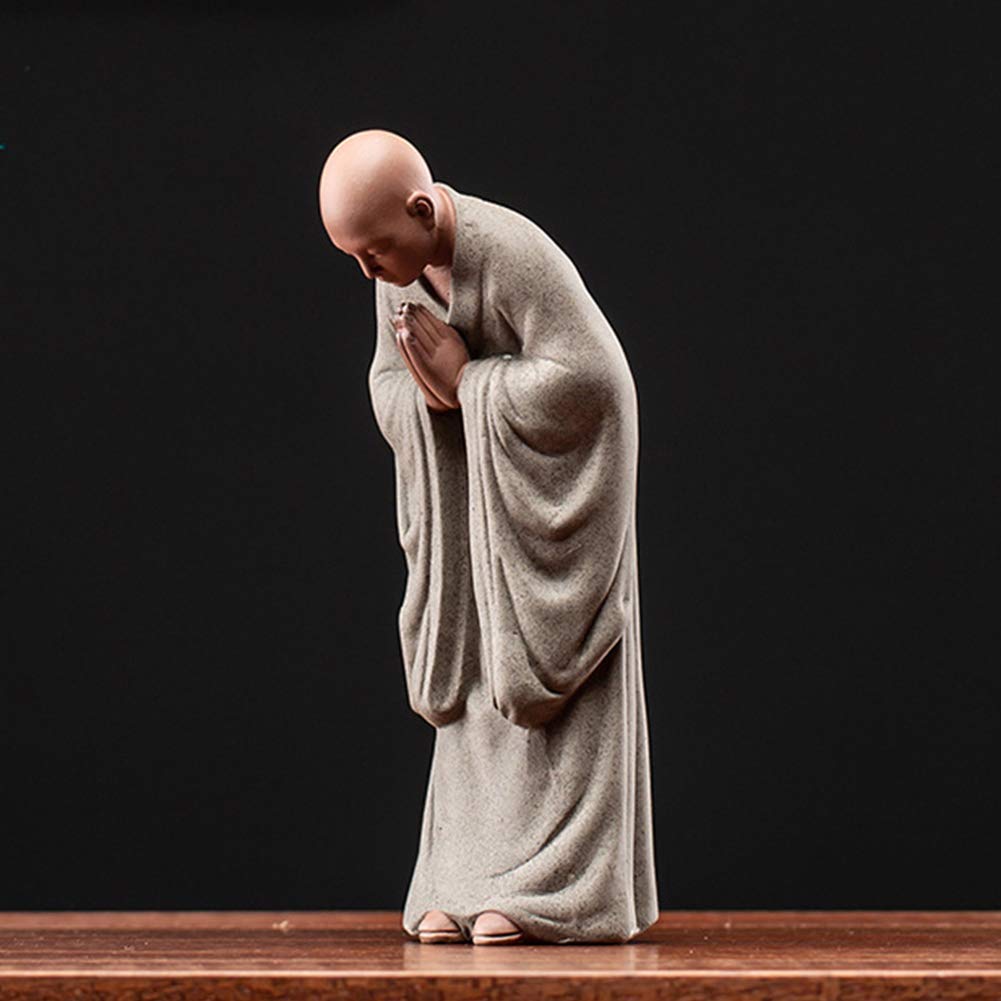 medytująca figurka posągu buddy zen, rzeźba religii wystrój wnętrz dla domu, gabinet salon ceramika biurowa dekoracje ozdoby, b