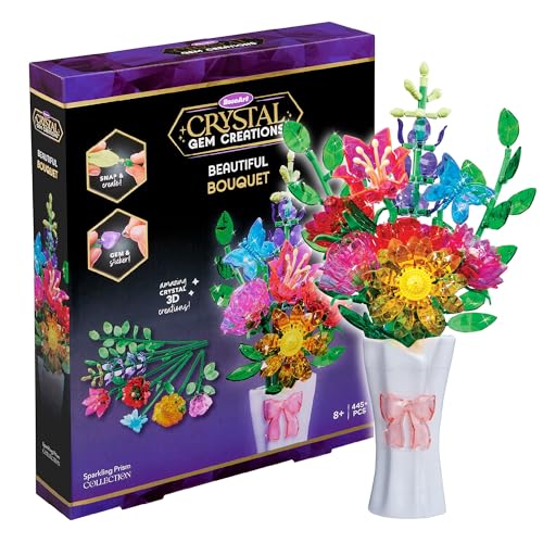 RoseArt Crystal Gem Creations Beautiful Jewel Bouquet Kit 275 Pieces Great for Adults Tweens and Children Ages 8+