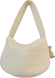 Huante Borsa di Tela Fatta un Mano Borsa per Animali Domestici Borsa un Mano Borsa un Tracolla Borsa un Tracolla Borsa Femminile Borsa un Mano Beige