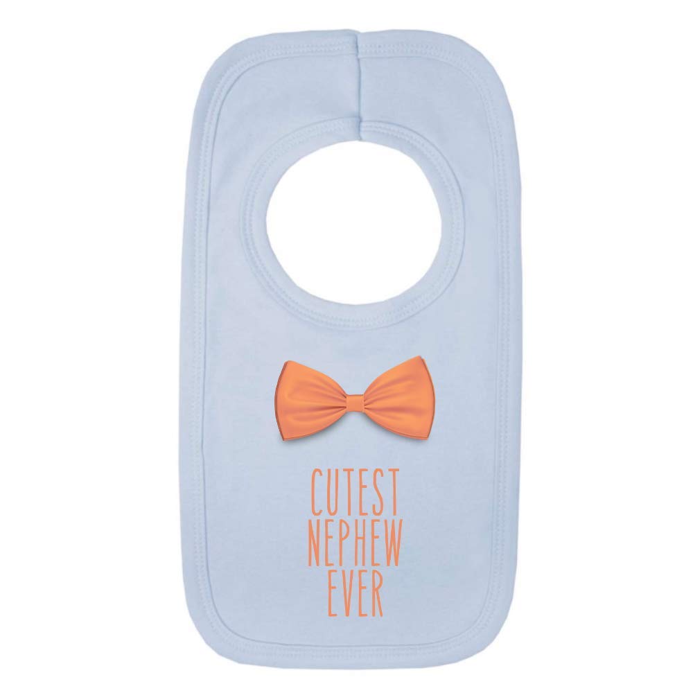 Kickass Tees Cutest Nephew Ever 1 Baby Bib One Size Blue Funny Cute New Baby Boy Gift Present