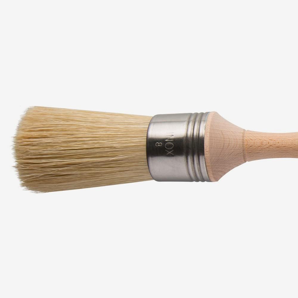 Escoda : Square Edge Bristle Round Brush : No.8. : Stainless Steel Ferrule 36mm