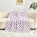 Edenleaf Checkered Blanket Flannel Throw Blankets Soft Cozy Checkered Grid Print Chessboard Gingham Pattern Throws for Bed Sofa Couch for All Seasons, 50x60 Inch, Purple