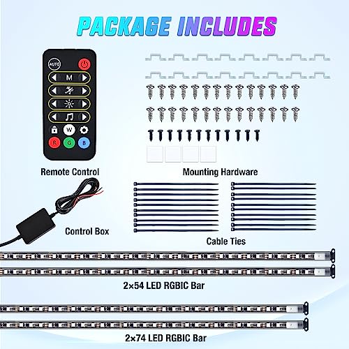 Nilight TL-300 4Pcs Car Underglow Neon Accent Strip Lights 256 Leds Rgbic Multi Color Diy Sound Active Function Music Mode With App Control And Remote Control Underbody Light Strips thumb #8