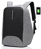 SAMI TUDIO Anti-theft Backpack with USB Charging Port Business Laptop Backpack Fits to 15.6 Inch Computer Lightweight Water-resistant Knapsack Gray CB0402 …