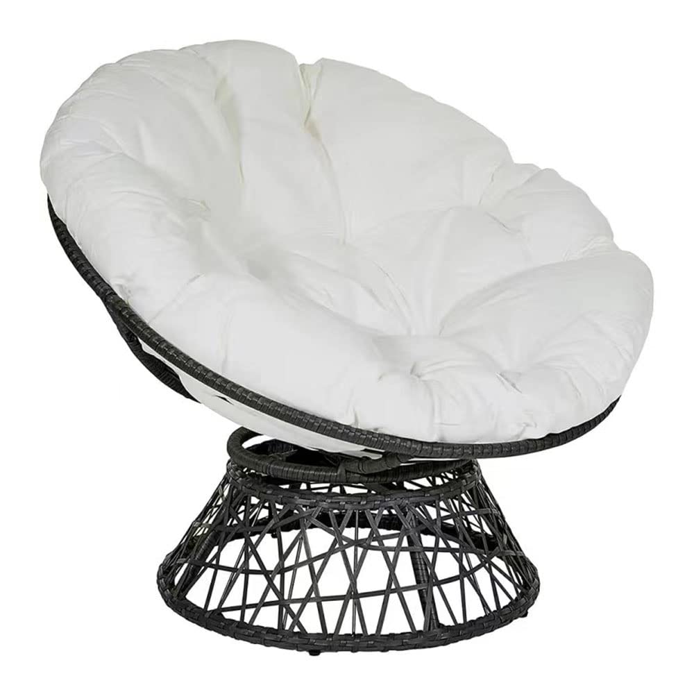 Morbuy Cojines sillas Jardin papasan, Suave y Acogedor Cojín Redondo Impermeable Cojín de Sillón para Interiores Exteriores Sala Cojín de Asiento (50x50CM,Blanco)