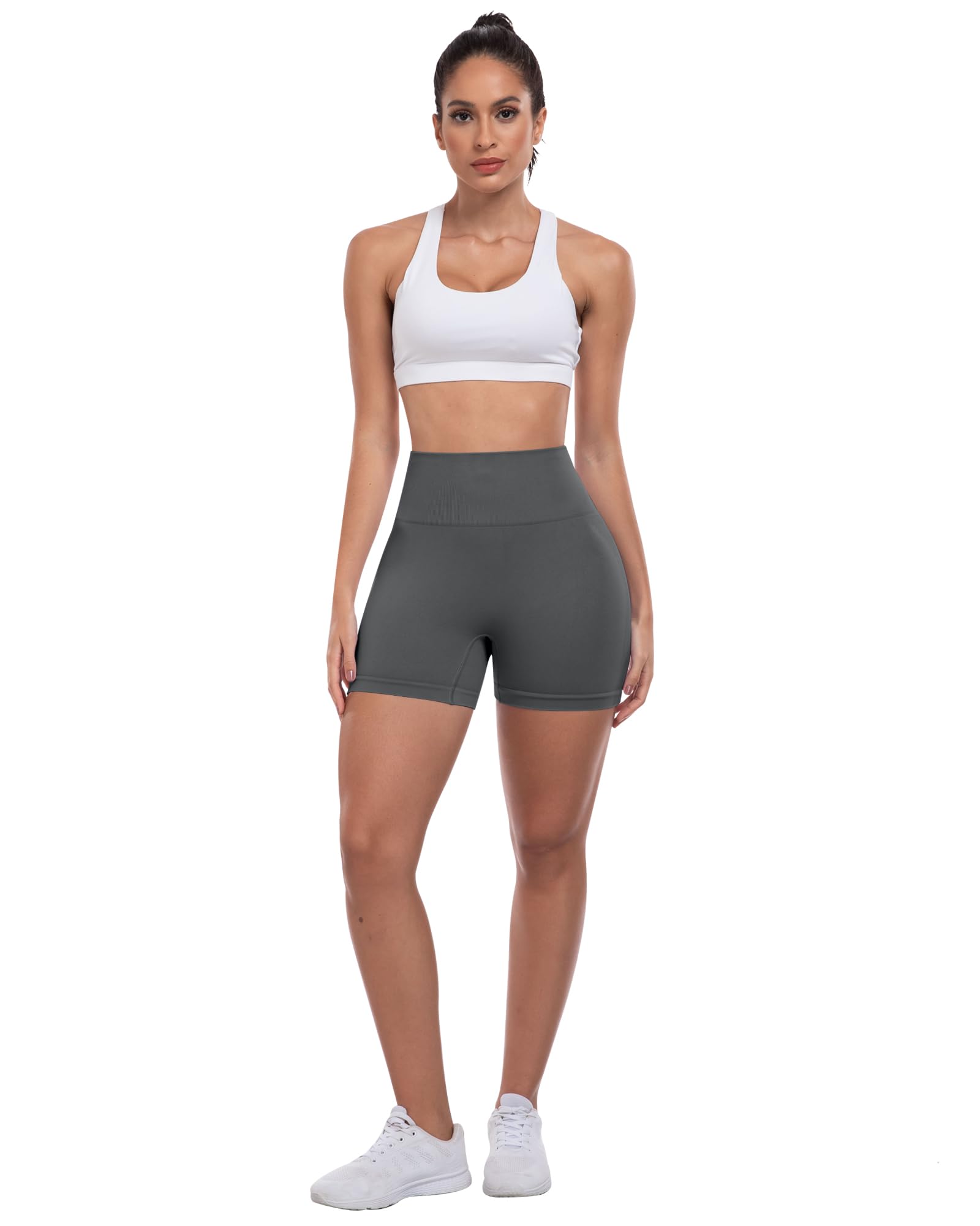ATHVOTAR Short d'entraînement pour femme : short de sport taille haute sans couture pour le sport, la course à pied