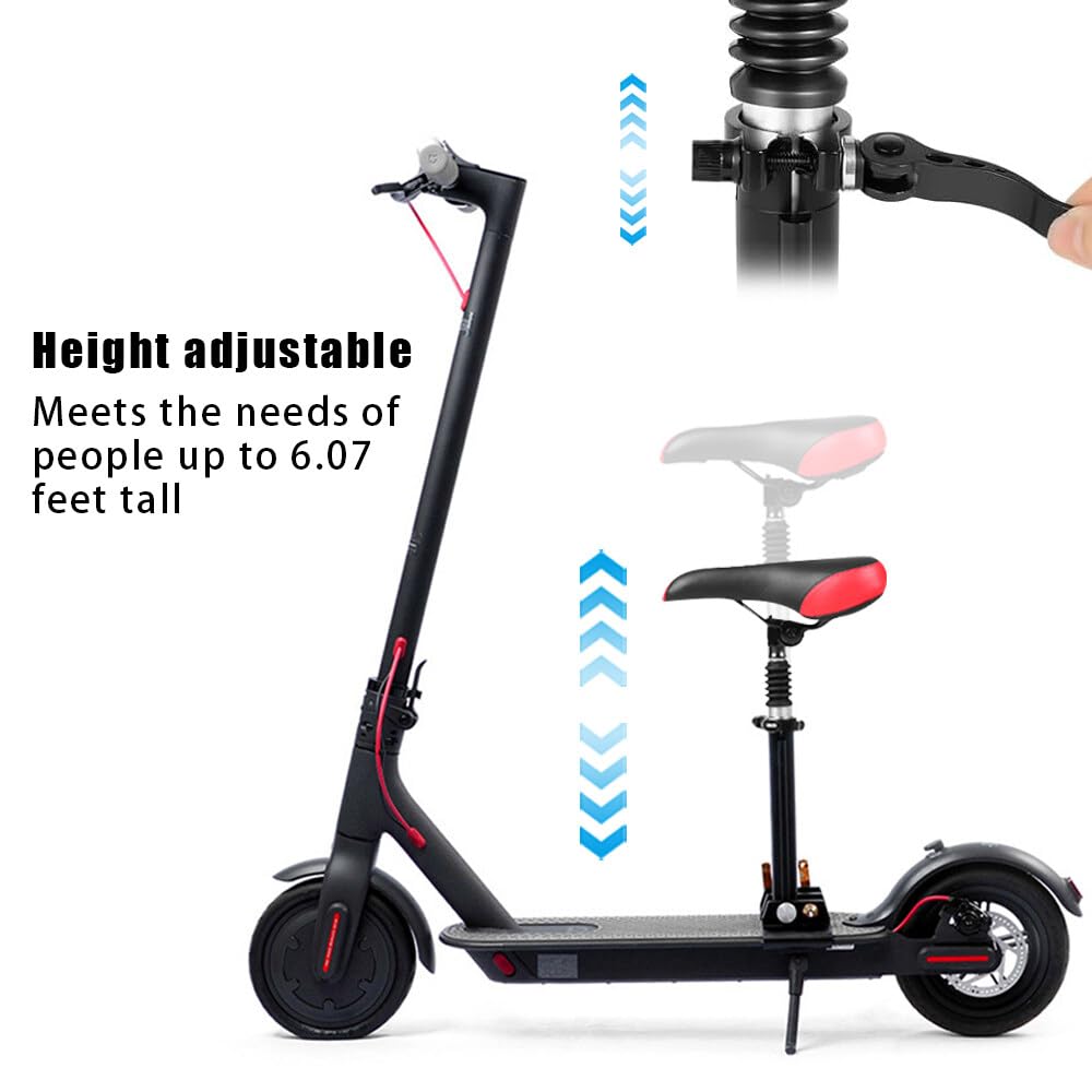 Sedile per Monopattino Elettrico Xiao-Mi M365, Sella Scooter Elettrico, Sella per Monopattini Elettrici con Chiave, Altezza Regolabile 42-65cm, Larghezza Base 15cm, Assorbimento Degli Urti