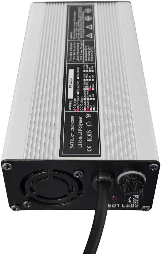 Abakoo 54.6V 4A Battery Charger Power Supply Adapter for 48V 13S Lithium Battery with 3-Pin XLR Connector