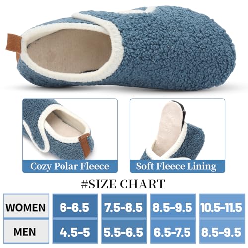 Image of Ibeauti Women Mens House Slippers Lightweight Comfy Barefoot Slipper Socks Rubber Sole House Shoes for Indoor /Outdoor Bedroom Travel