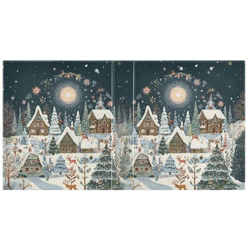 Image of 3 Ring Binder Christmas House Winter 1.5 inch Binders Three Ring Binders with Clipboard Fit 8.5'' x 11'' Paper 3 Interior PVC Clear Pockets for Office Supplies