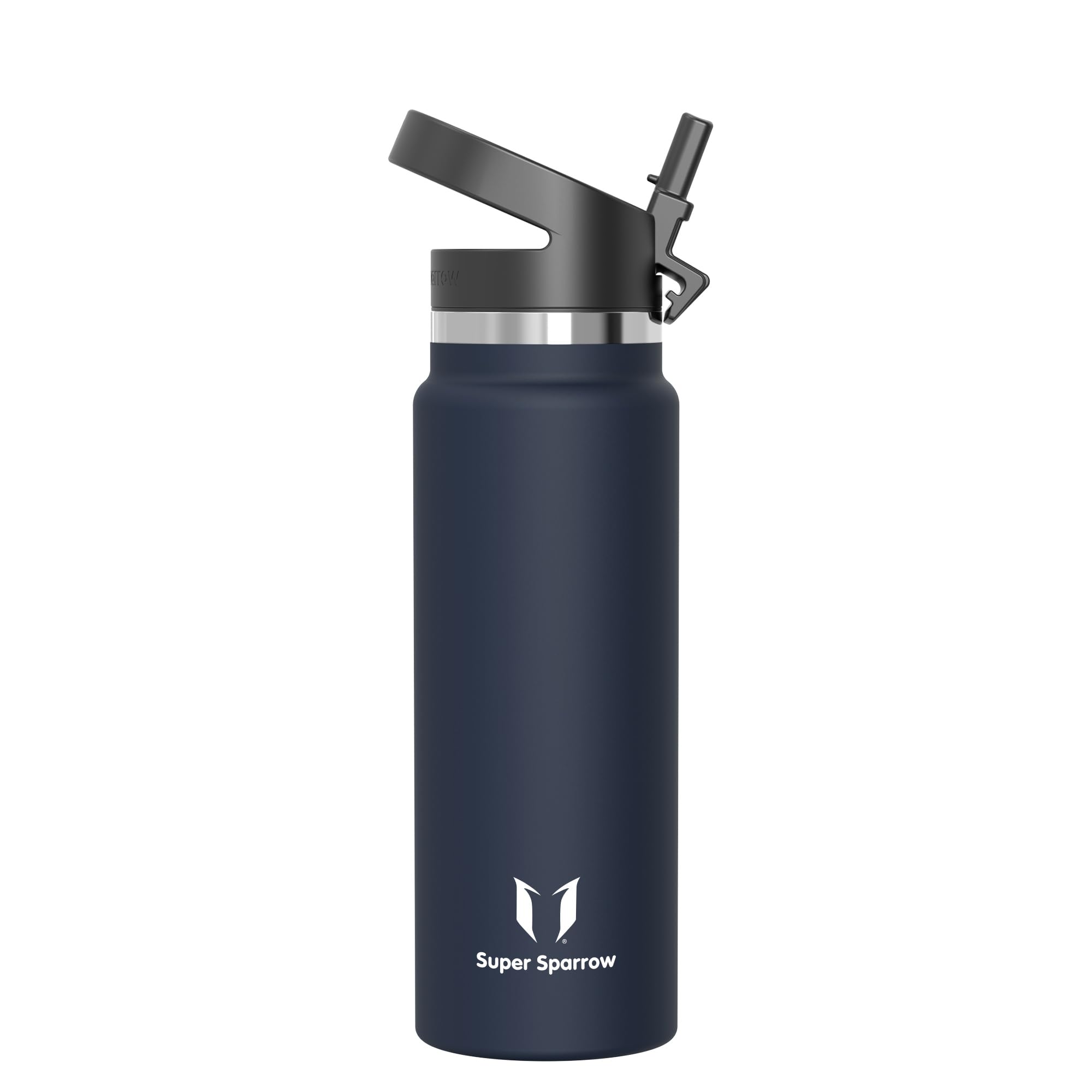 Super Sparrow Water Bottle Insulated - 1000ml - Wide Mouth Metal Bottle - Wide Mouth SwivelSip Flask - BPA Free, Leak Proof - Ergonomic Straw Water Bottles for Work, Gym, Travel, Sports