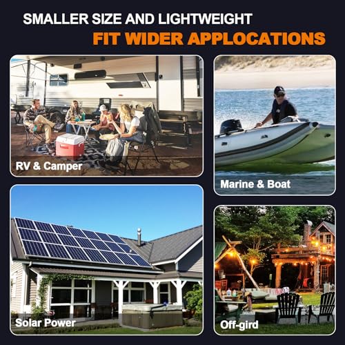 Image of 24V 100Ah LiFePO4 Lithium Battery, Built-in 100A BMS,2560Wh Lithium Battery,5000+Deep Cycles & 10-Year Lifetime, Perfect for Marine, RV, Marine, Trolling Motor, Solar Off-Grid System.