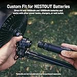 ELECOM NESTOUT Outdoor Camping Fan with Tripod, 4 Speed Settings & Natural Breeze Mode, 3 Angle Oscillation, 90° Adjustable Tilt, Timer (30/60/90 mins), USB-C Compatible, Portable Tent Fan (Beige) - Image 2