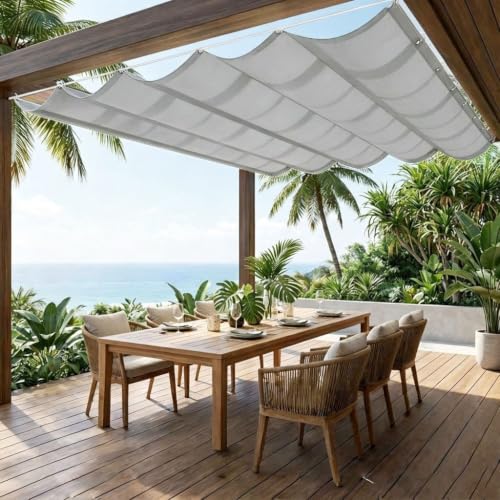 Voile d'ombrage sur mesure pour pergola contre les intempéries