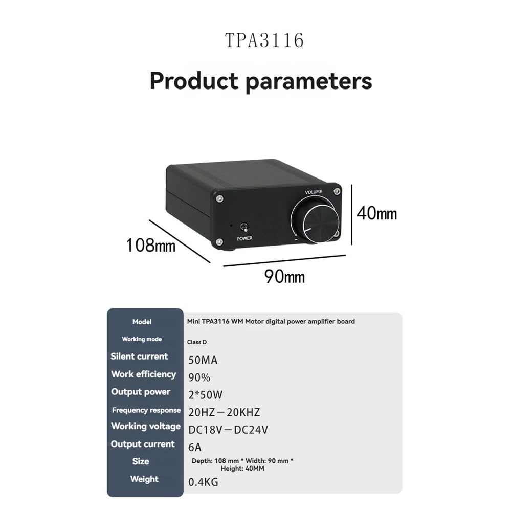 Mini Dual TPA3116 Digital Power Amplificateur 2.0 Channel 50WX2 HiFi STÉRÉO AMP Audiophile