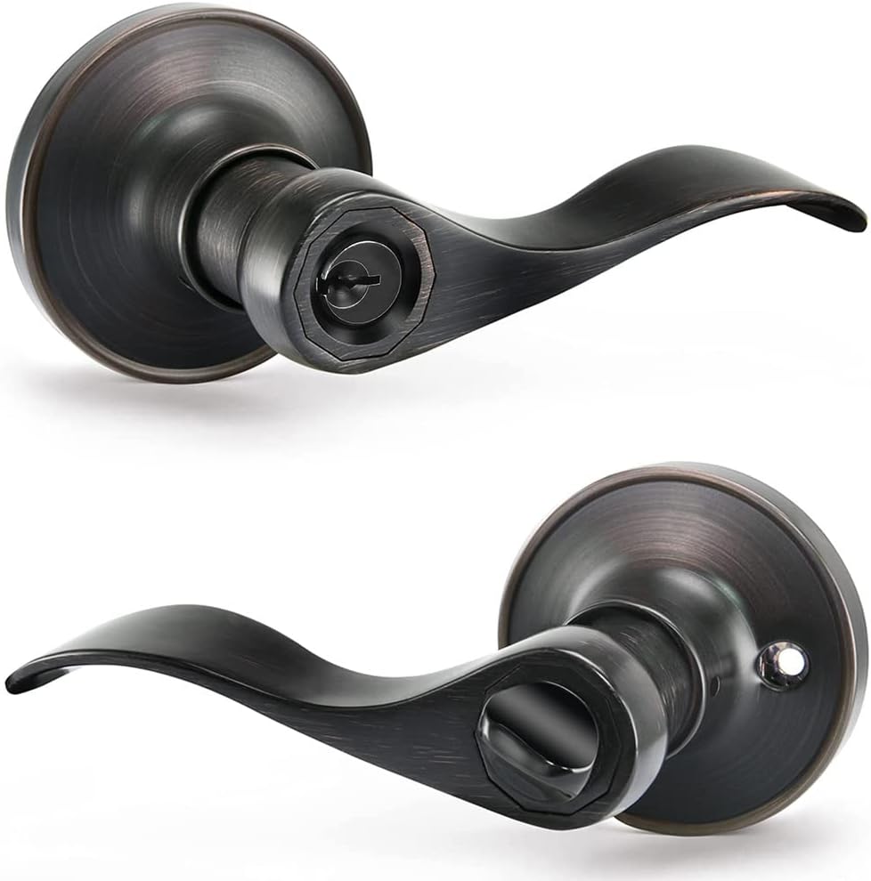 Supstron Keyed Entry Door Levers, Oil Rubbed Bronze